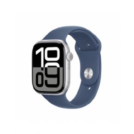 Apple Watch Series 10 GPS + Cellular 46mm Argento Cassa Alluminio con Denim Sport Band - M/L - MWY13QL/A